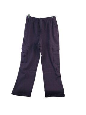 NEW Garage Ultra Fleece Cargo Pants Perky Plum Sz L With Pockets